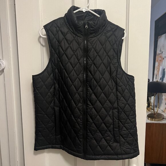 Women's time and tru quilted vest color Black size medium - Picture 5 of 9